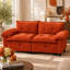 Canapé-lit escamotable 73 po en velours convertible avec matelas caché - disponible en beige, orange, rose, noir-830013900