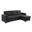 Canapé-lit modulaire réversible en tissu tissé noir de 95 po avec porte-gobelet de rangement Toby