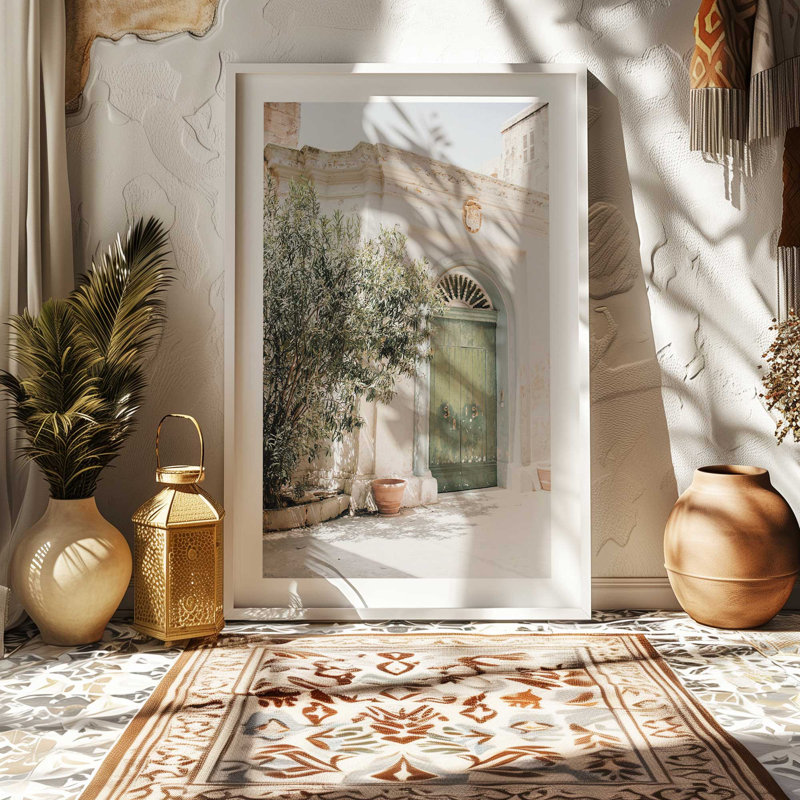 Imprimé secret Garden Gate, H 25,25 po x l 19,25 po x P 1,25 po, Cadre en chrome poli