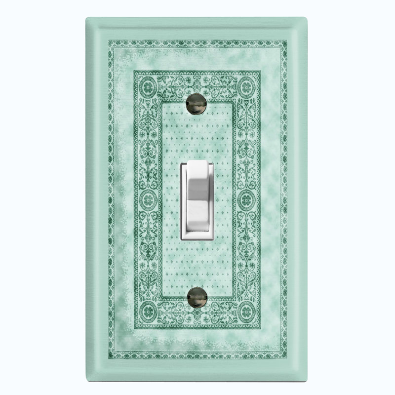 Élégante plaque de tapis verte à motif de tapis à 1 face, Vert
