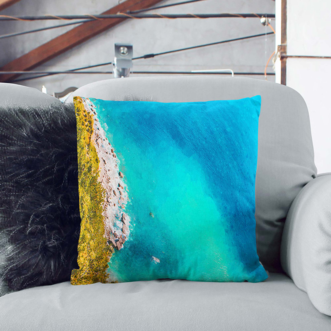 Coast of Cinque Terre in Italy Cushion with Filling