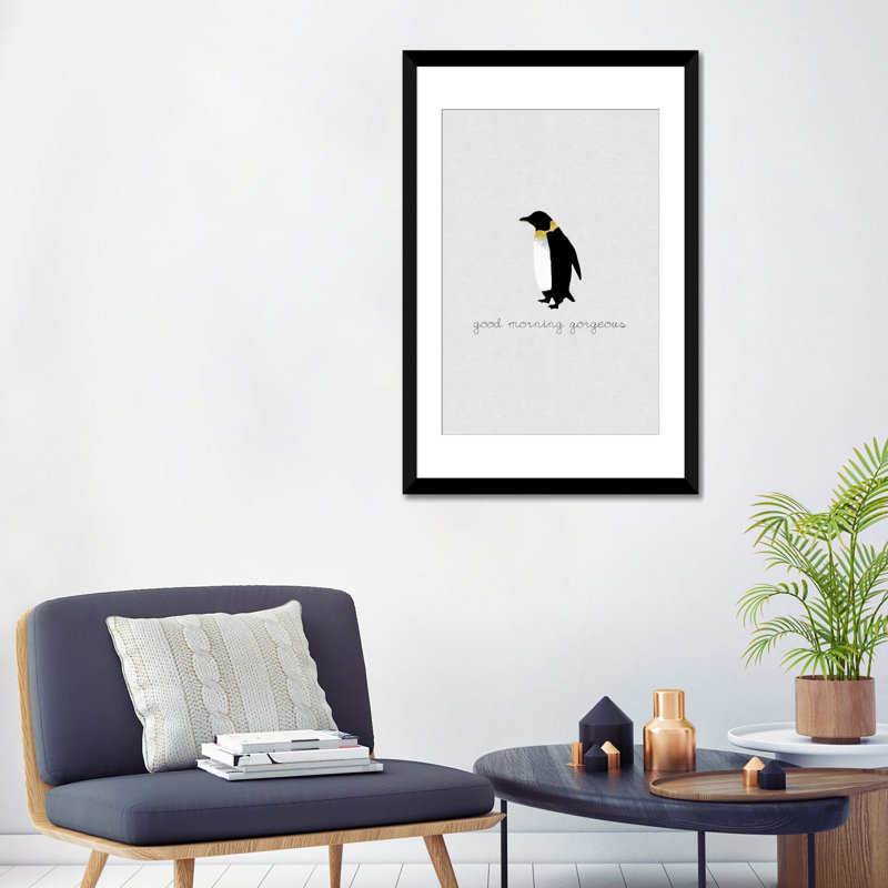 « good matin magnifique », impression sur toile, H 32 po x l 24 po x P 1 po, Papier d'art encadré noir, Blanc