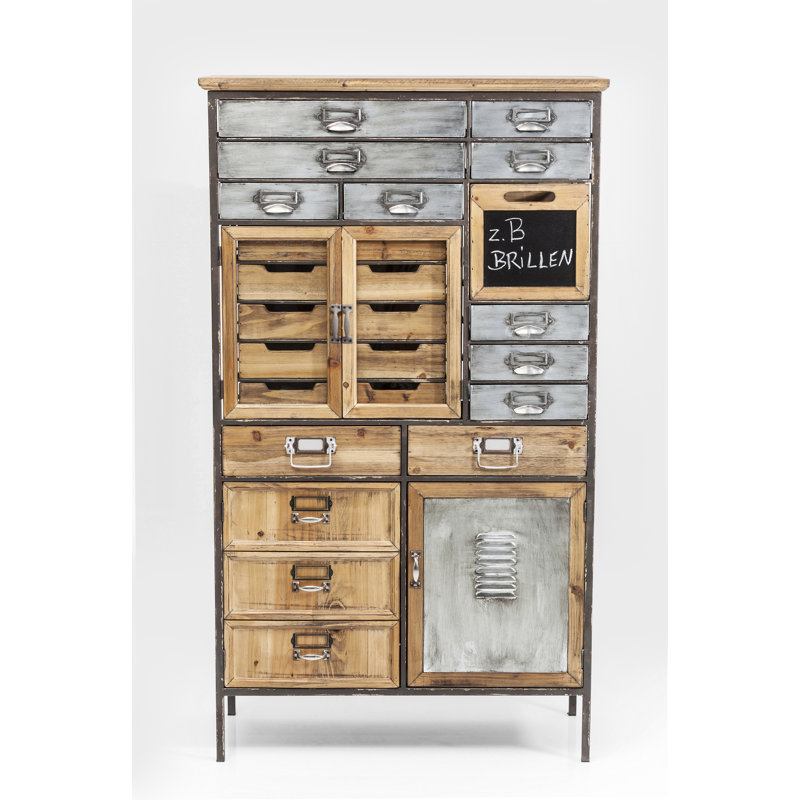 Art Factory 15 Drawer Combi Chest, Grey/Brown