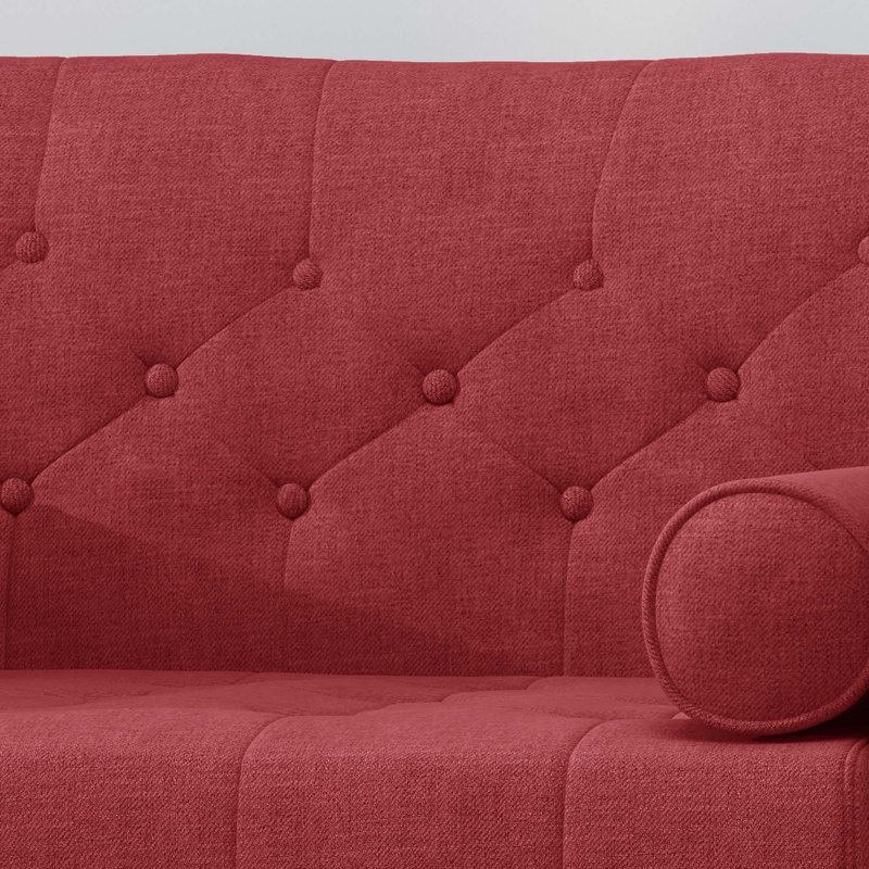 Fauteuil club, design moderne Mid-Century, Rouge