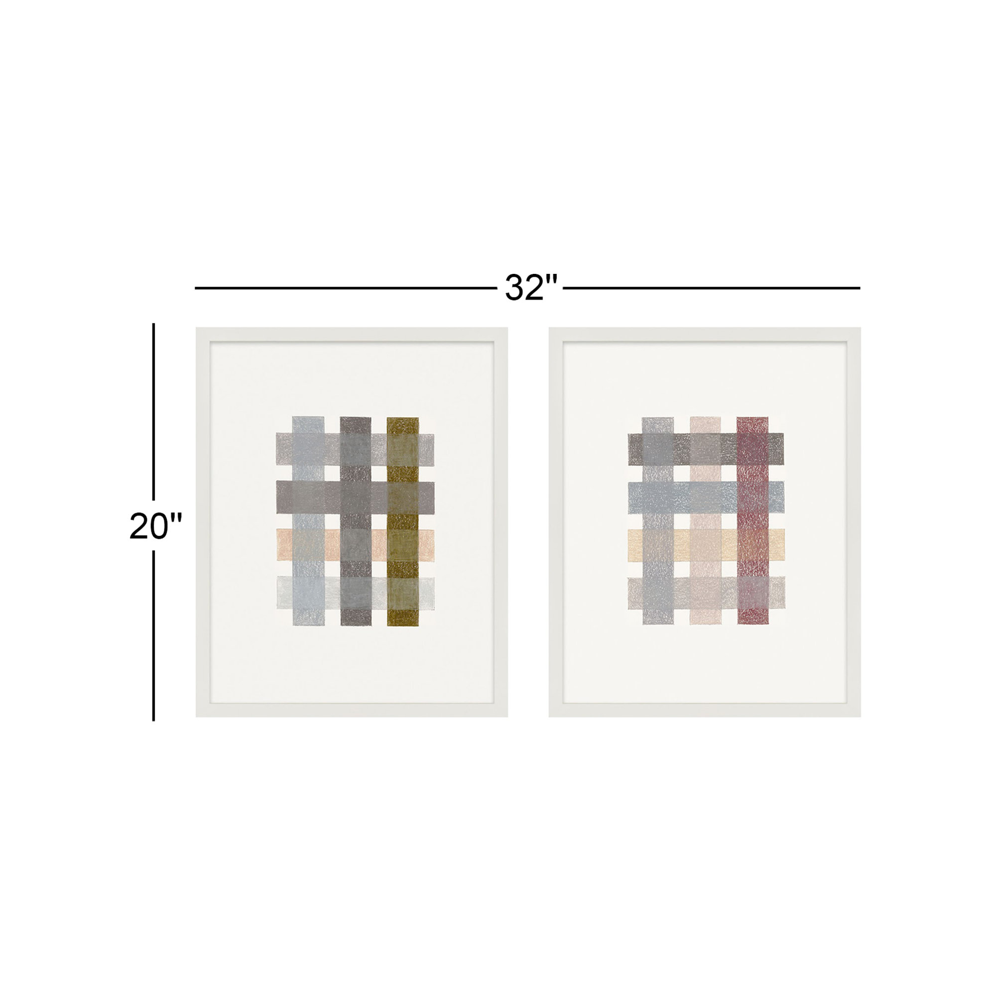 Lancel Untitled (gridlock) Vertical by Beth James - Framed Wall Art, White Framed, 20'' H X 32'' W X 1.25'' D