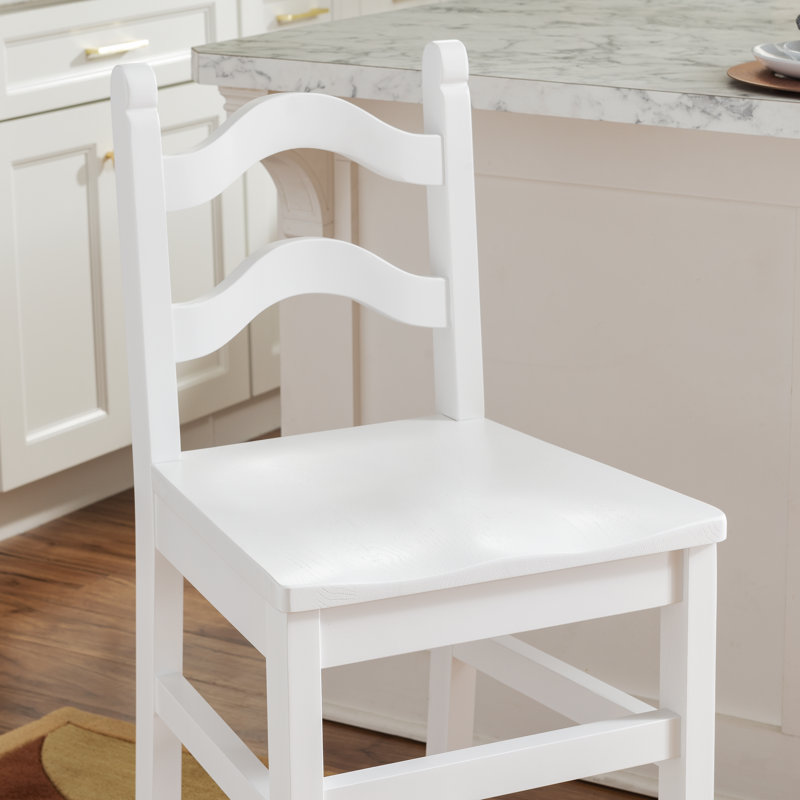 Dowl Solid Wood Counter Stool, Counter Stool (24” Seat Height), White