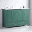 Ensemble de meuble-lavabo 48 po avec lavabo en céramique, armoire de rangement abondante, 4 portes à fermeture en douceur et 2 tiroirs-126528715