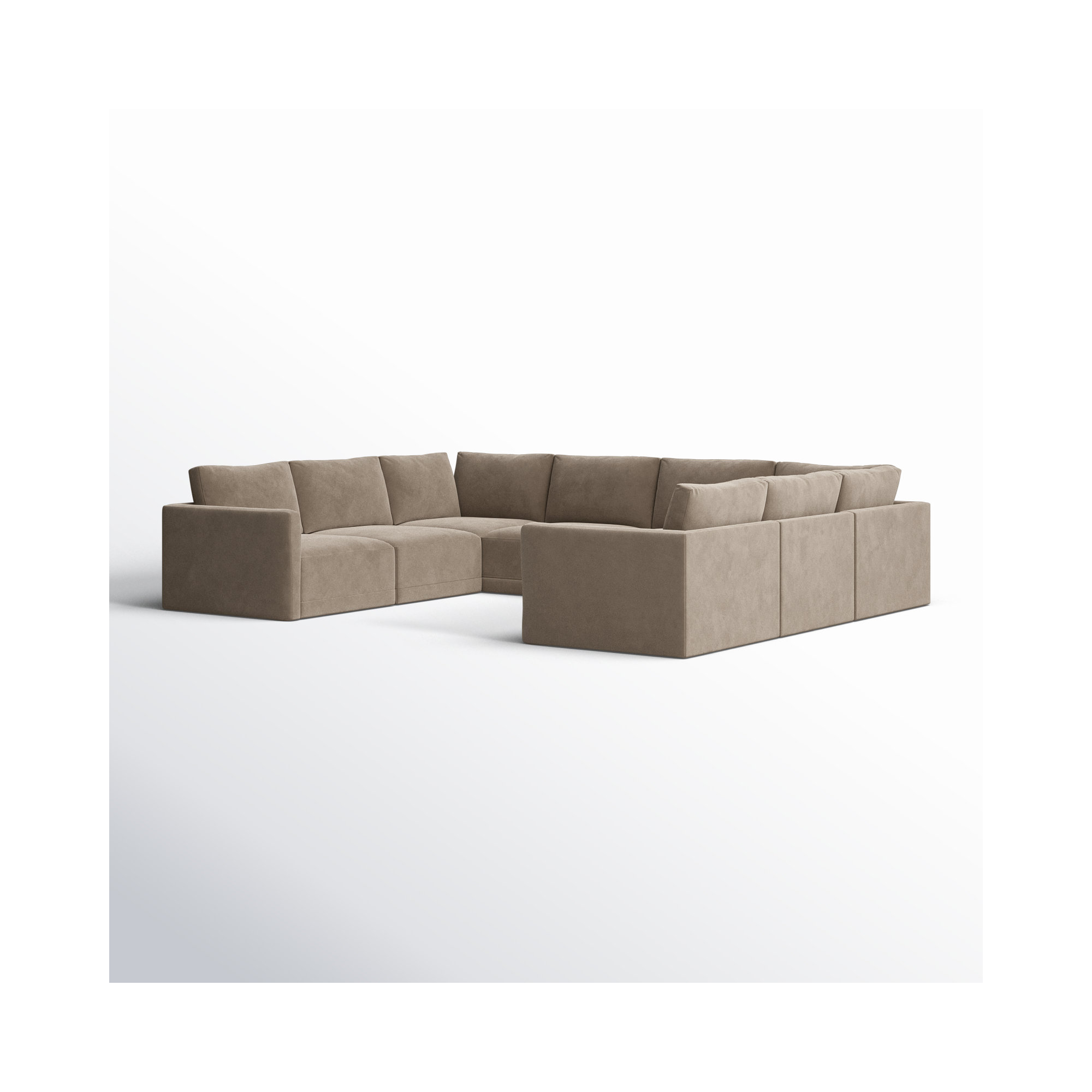Deirdre Modular Upholstered U-Sectional, Taupe