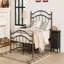 Lit double en métal avec tête et pied de lit ondulés, noir et doré-1387180548-1387180551