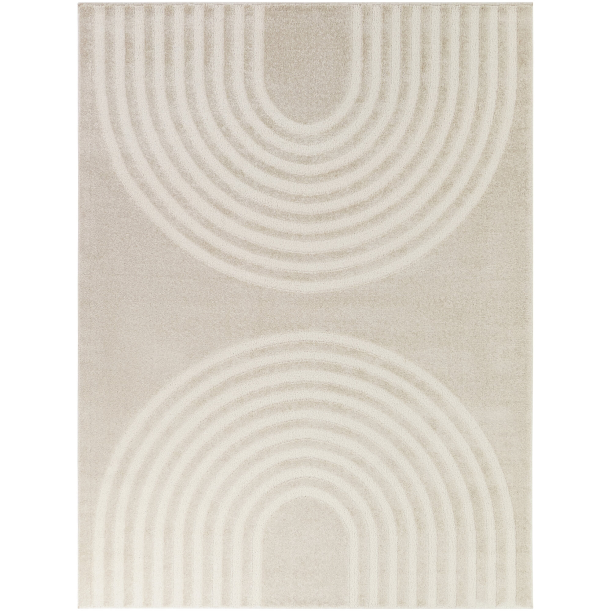 George Oliver Kellam Beige Arched Mid-Century Modern Area Rug | Wayfair