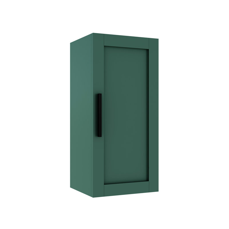 Élégant meuble-lavabo mural avec porte et tablette, design polyvalent et fonctionnel.
