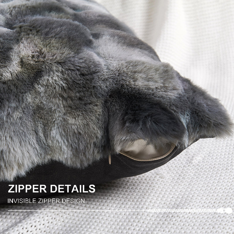 Abstract Faux Fur Pillow Cover
