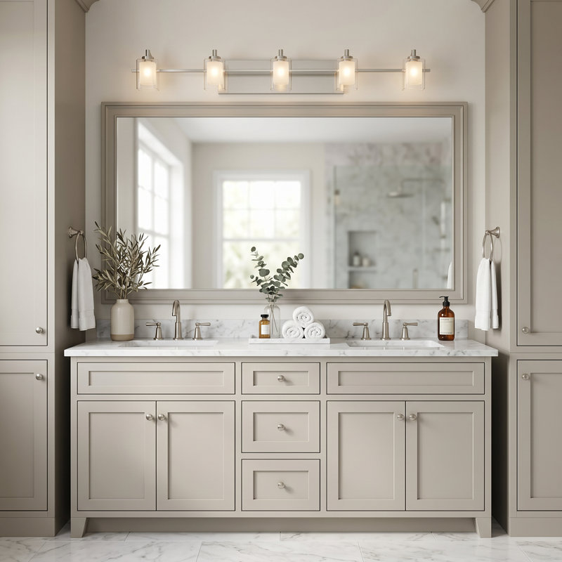 5 - Light Dimmable Vanity Light, Brushed Nickel