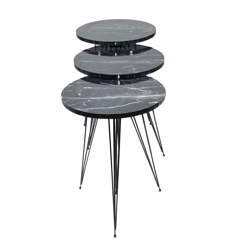 Ulysses 14cm Console Table, Black Marble