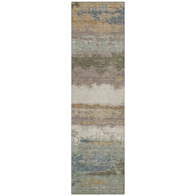 Machine Washable Indoor/Outdoor Chantille ACN2592 Abstract Rug