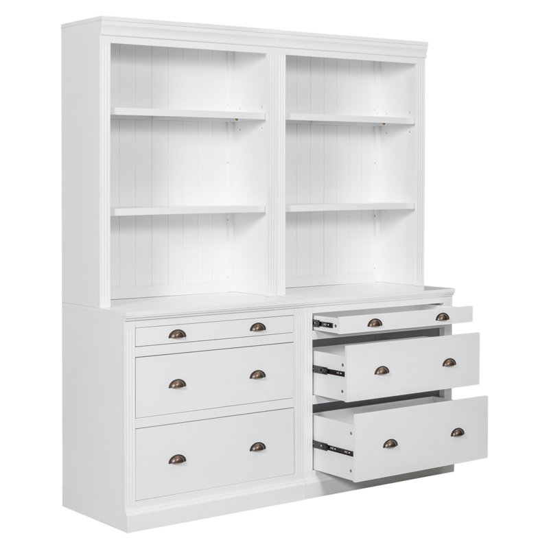 Douai Storage Bookcase with LED Lighting (Set of 2)