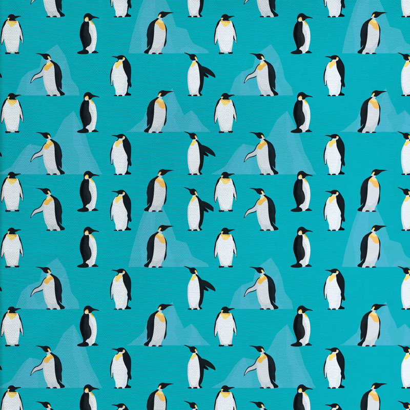 Tissu d’iceberg et de penguins, l 58 po x L 108 po