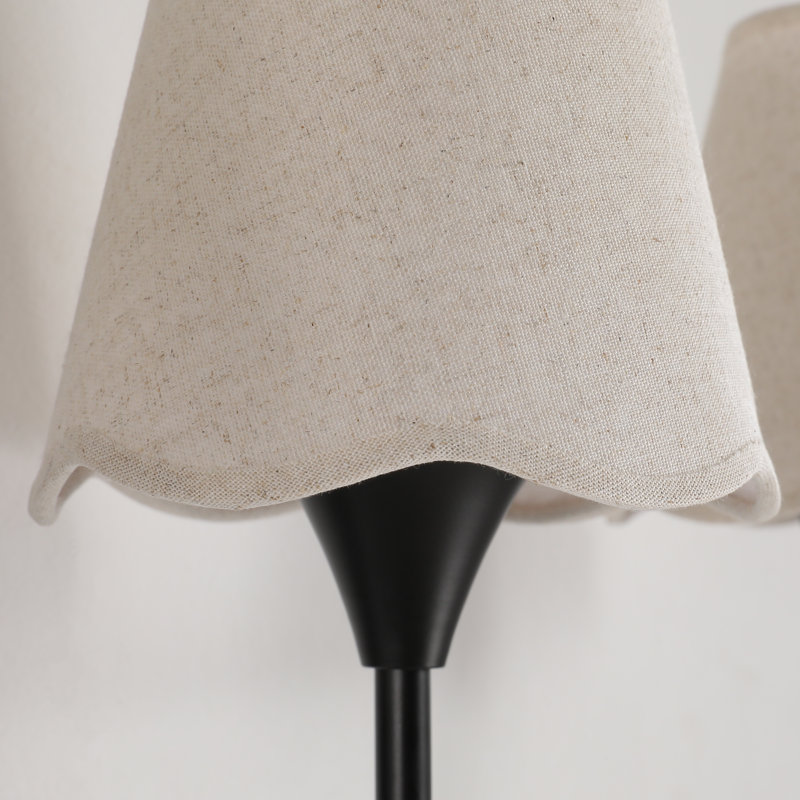 Éclairage de salle de bain à intensité variable 2 lumières 16 "avec abat-jour en lin, 11.81" H x 16.14" W x 7.48" D, 2