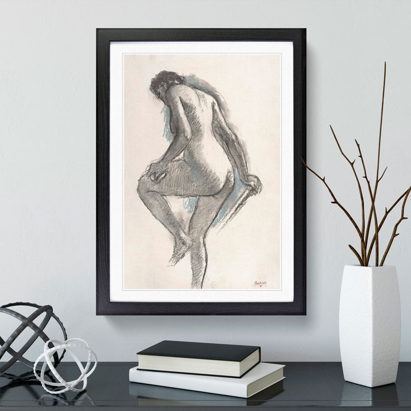 Study of a Nude Woman Vol.2 by Edgar Degas - Picture Frame Painting, Black Framed, 48cm H x 36cm W x 2cm D