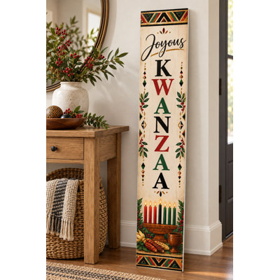 Panneau de véranda en PVC Joyous Kwanzaa Kinara - 36 po