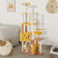 Arbre à chat 72,4 po, tour d'arbre à chat à plusieurs niveaux avec hamac, perchoir supérieur et poteaux à griffer en sisal, conception mignonne en forme de fromage pour chats d'intérieur, maison de chat confortable et articles amusants pour chat