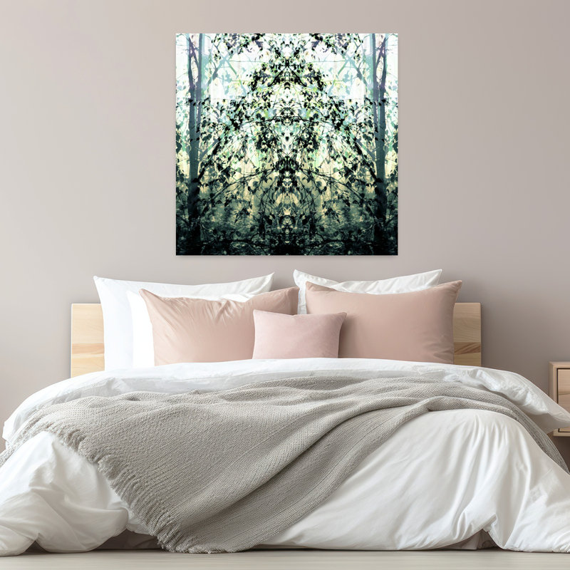 Art contemporain contemporain, forêt éthérée abstraite, art mural, H 32 po x l 32 po