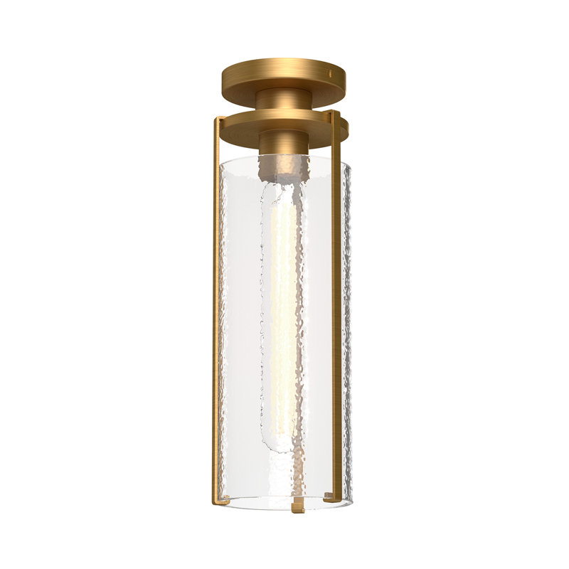 Belmont Matte Black and Aged Gold Glass Flush Mount