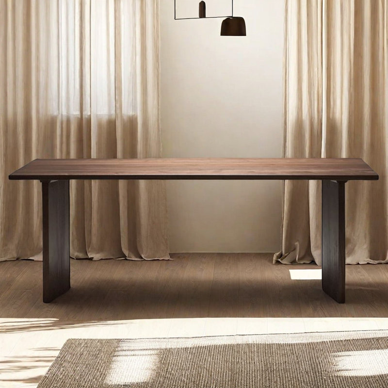Jeannell Walnut Solid Wood Dining Table, 35.43" W x 94.48" L