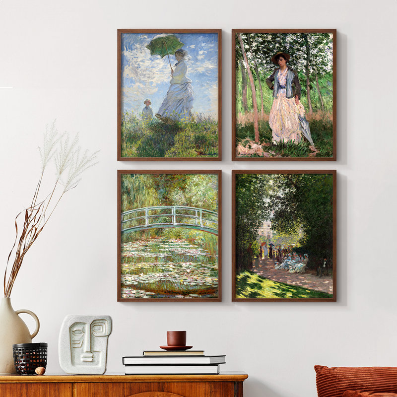 «Vintage Landscape XLIII», ensemble de 4 reproductions encadrées, H 10 po x l 32 po