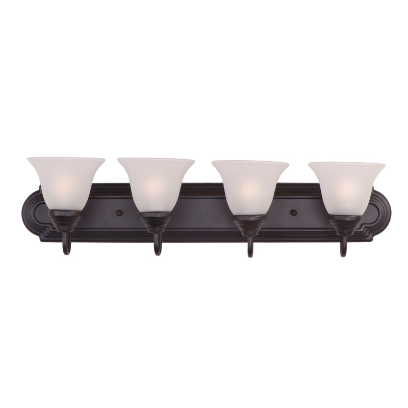 Carder 4 - Light Dimmable Vanity Light, Frosted Glass/Oil Rubbed Bronze