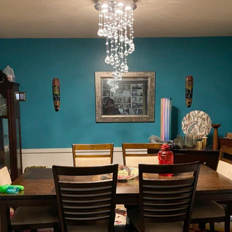 Murrin 5 - Light Unique Geometric Chandelier with Crystal Accents