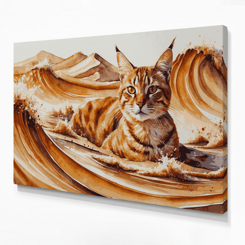Art animalier sur toile beige, H 11 po x l 14 po