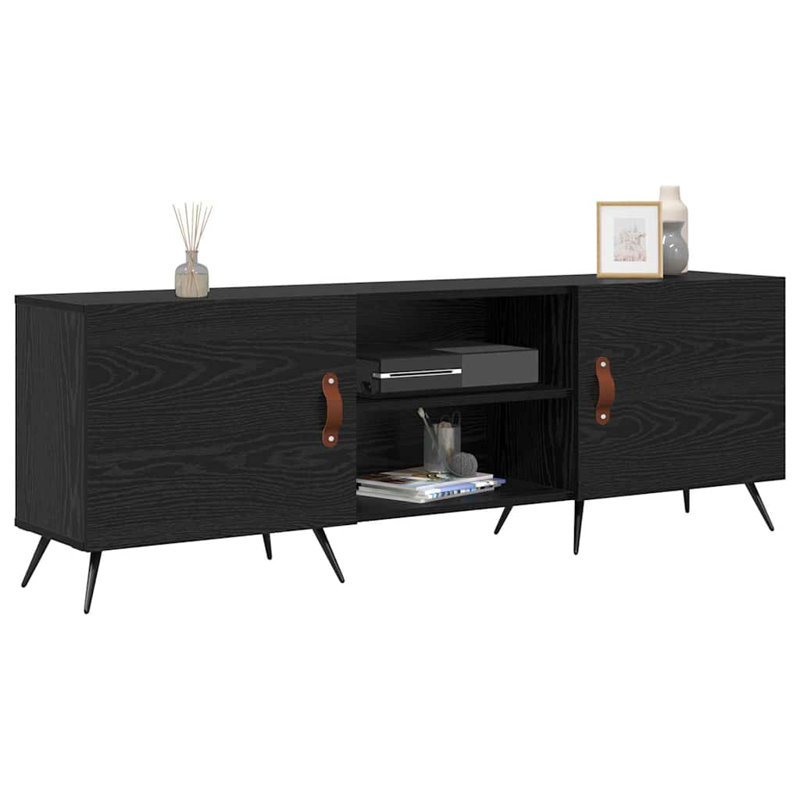TV Cabinet 150 X 30 X 50 Cm Engineered Wood, Black Oak