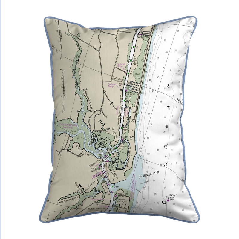 Housse et insert de coussin rectangulaire d'extérieur avec cordon Holden Beach NC, 11 po x 14 po