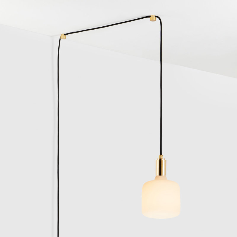 Brass and Frosted Glass Mini LED Pendant Light