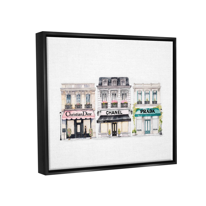 " Urban Fashion Storefronts " by Amanda Greenwood, Cadre flottant noir de jais, H 17 po x l 21 po x P 1,7 po