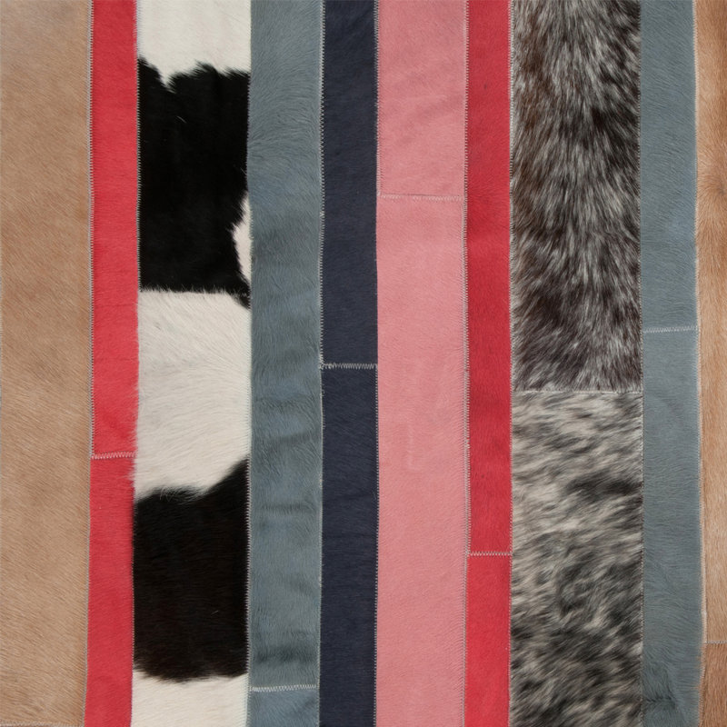 Nueva Raya Cowhide Striped Area Rug, Runner 2'7" x 16'4"