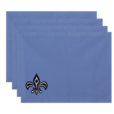 Ensemble de napperon à imprimé ikat fleur de lis 4 pièces Bessie