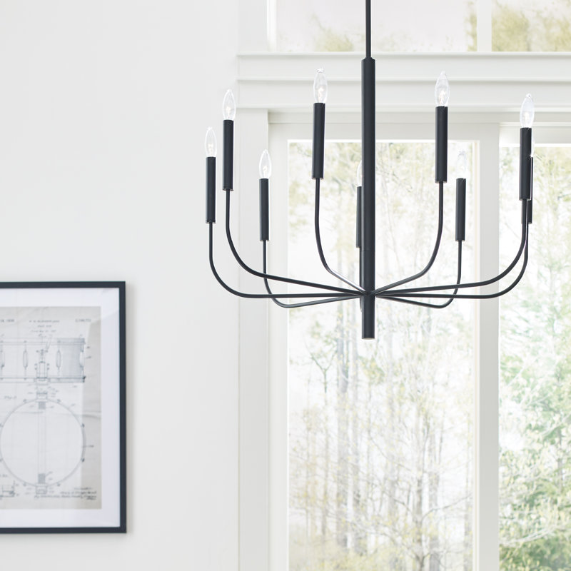 Tedder 9-Light Chandelier, Fer vieilli