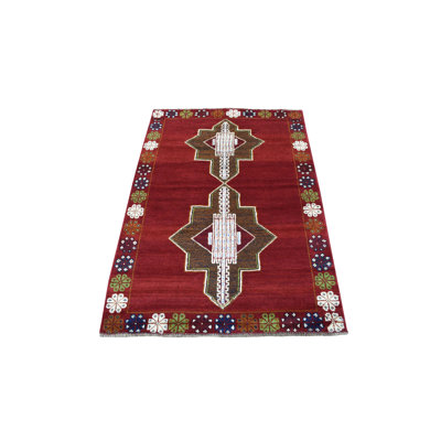 One-of-a-Kind 3'7" X 4'10" Wool Area Rug in Red