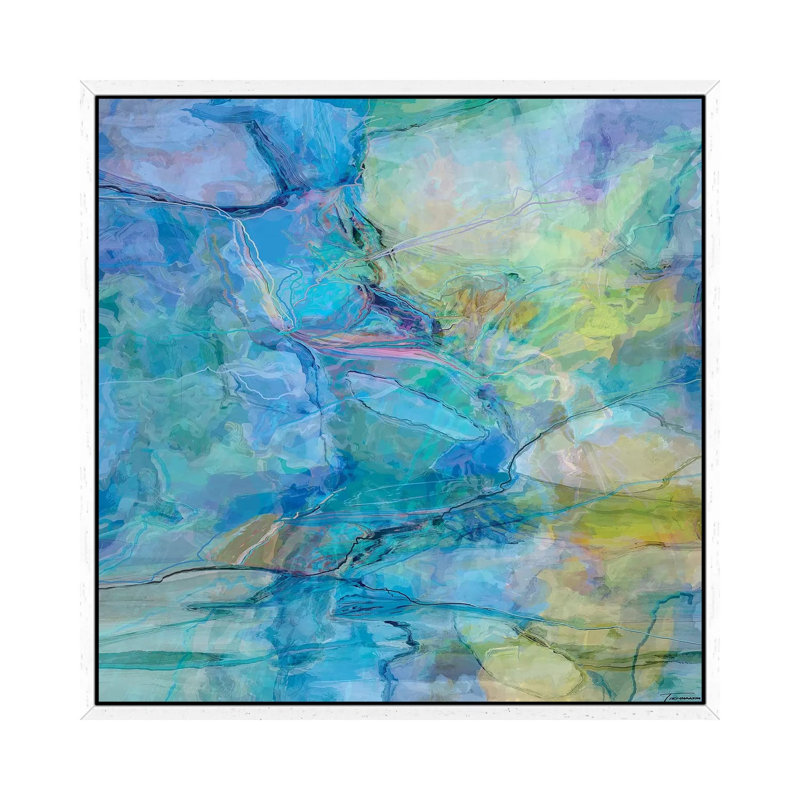 Random IV by Michael Tienhaara - Print on Canvas, White Floater Framed, 93.98cm H x 93.98cm W x 3.81cm D