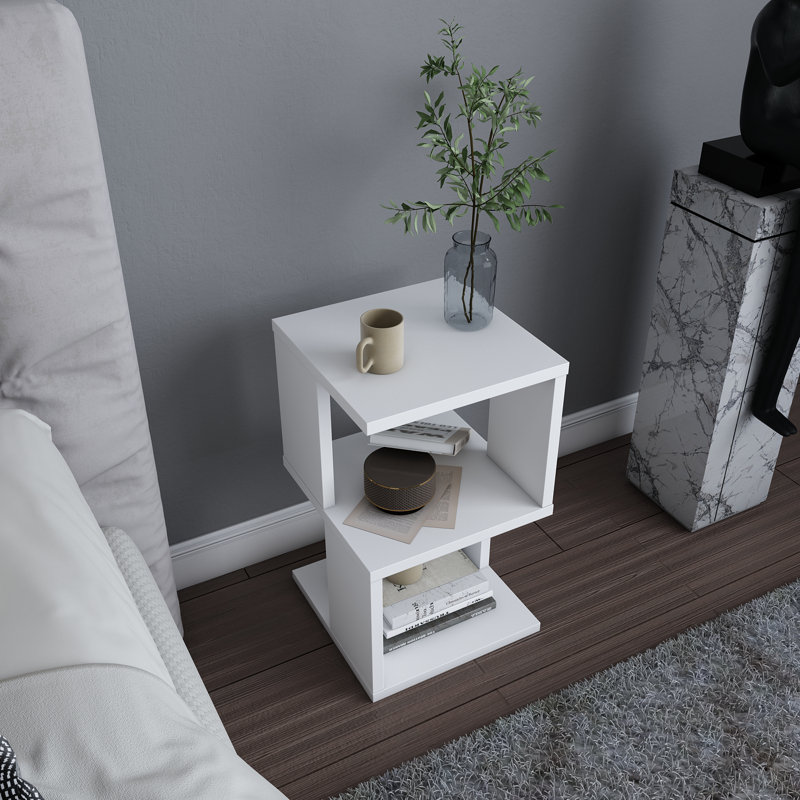 Carter Ergonomic Nightstand, White