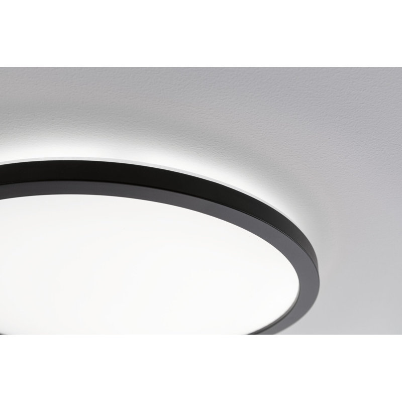 1-Light 19cm LED Integrated Flush Mount, 2.8cm H x 29.3cm W x 29.3cm D, Black
