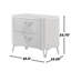 Table de chevet 2 tiroirs avec double port USB, blanc brillant