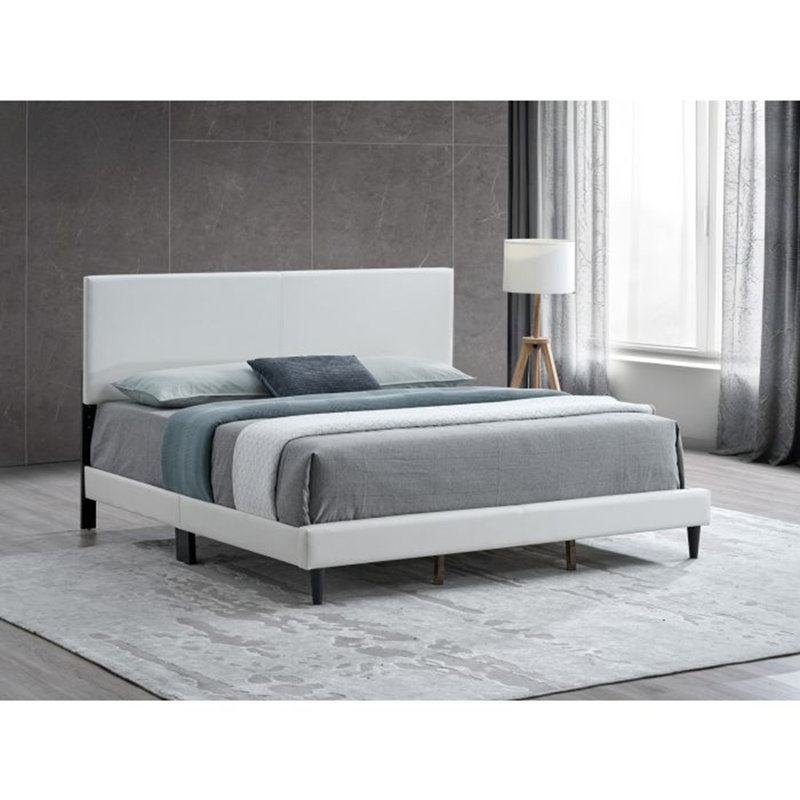 Lit double Baron (matelas non inclus), Double, Blanc