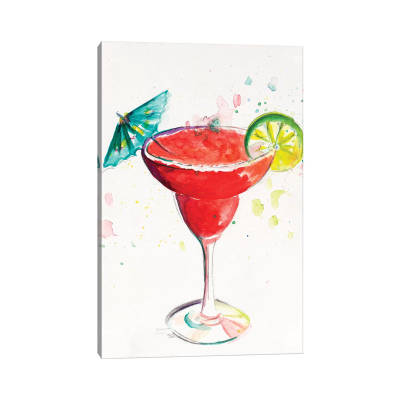 «Cocktail I» par Patricia Pinto - peinture sur toile tendue, H 60 po x l 40po x P 1,5 po