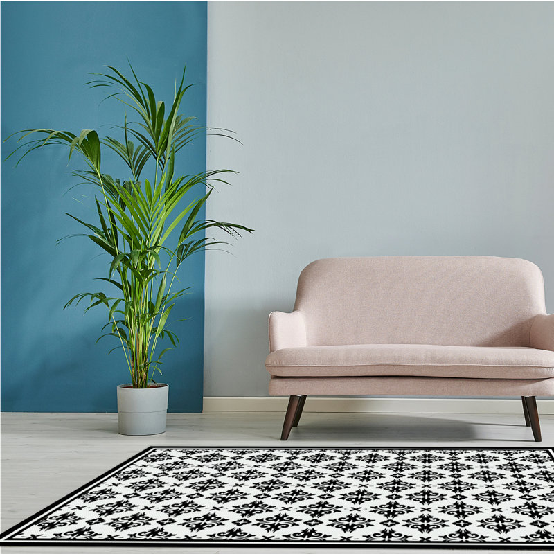 Davanti Vinyl Floor Mat - Alhambra Gardens Collection, Rectangle 3' x 5'
