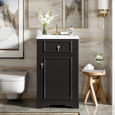 20" Single Bathroom Vanity with Ceramic Top