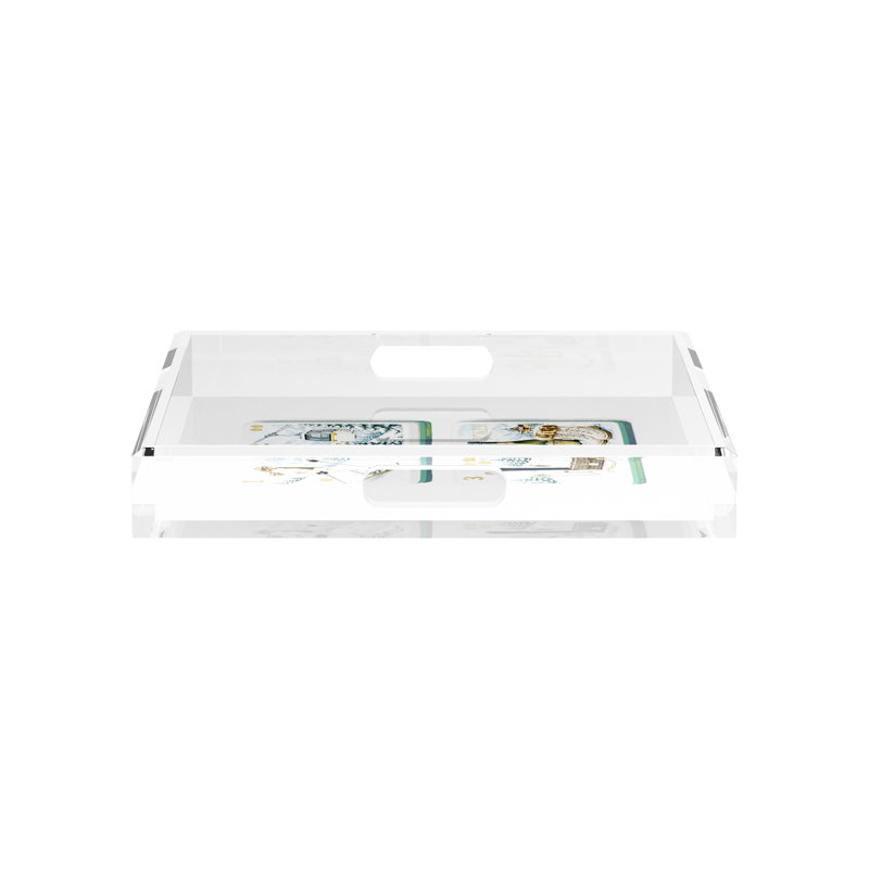 Mahjong Acrylic Decorative Tray, 12"W x 12"D x 2"H