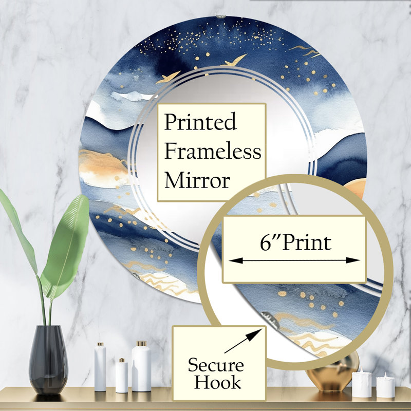 Miroir mural Zerina, 32 po x 32 po